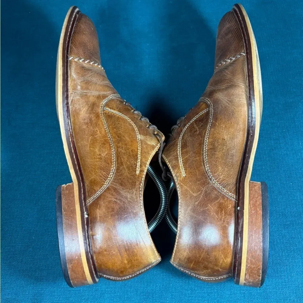 Joseph Abboud Brown Leather Cap Toe Oxford Dress Shoes Men’s Size 10M